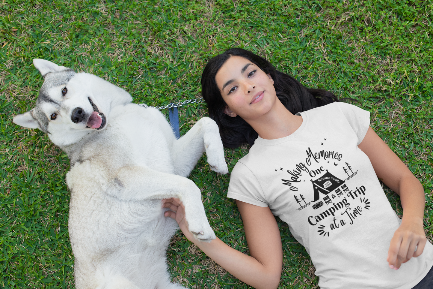 Personalized Making Memories One Camping Trip at a Time Tshirt with Tent Design, Family Camping Shirts, Camping Gift for Her