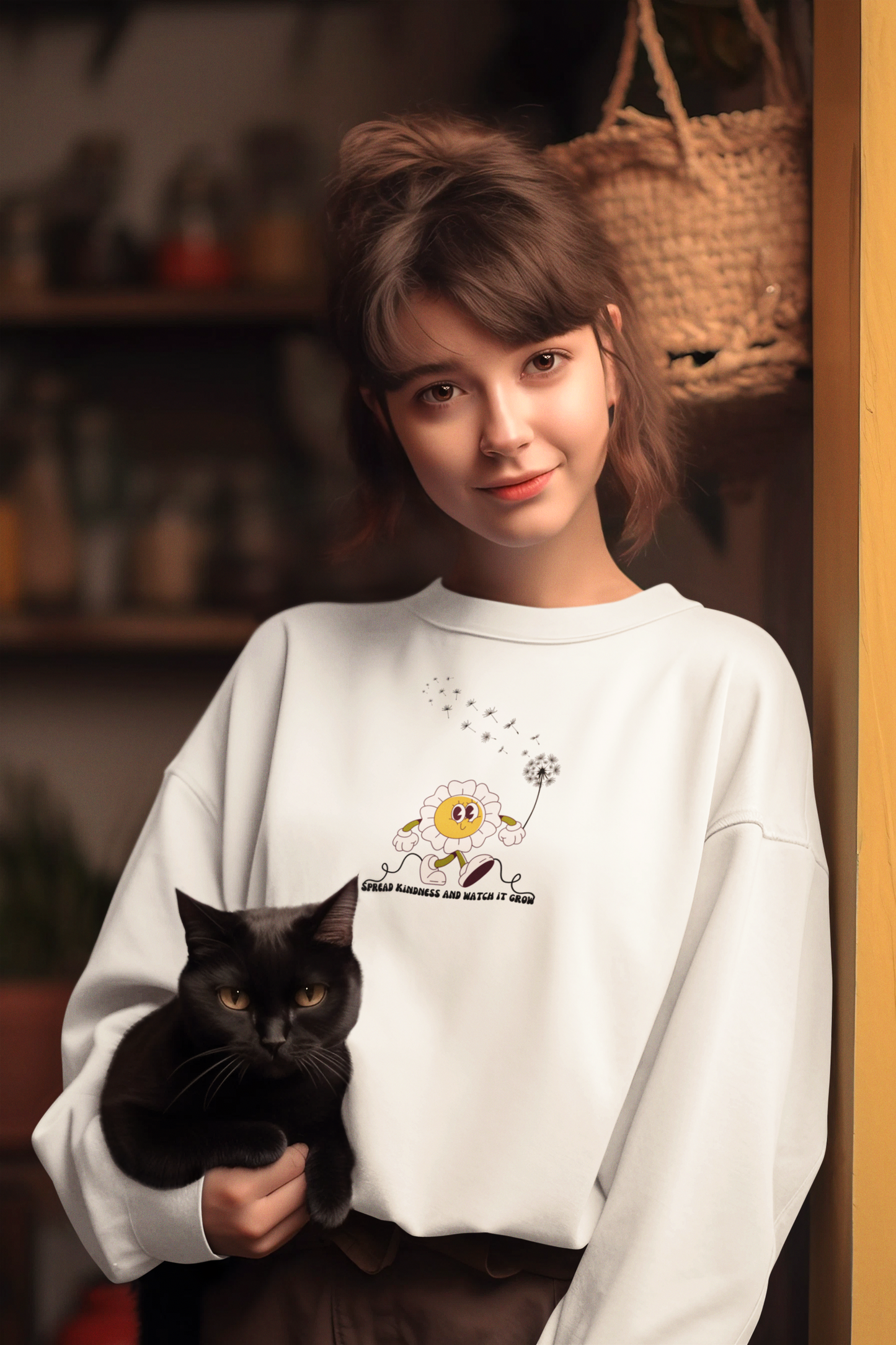 Retro Daisy Sweatshirt, Wildflower Dandelion Sweater, Motivational Apparel, Inspirational Message Sweatshirt, Positive Quote Sweater, Plant Lover Gift