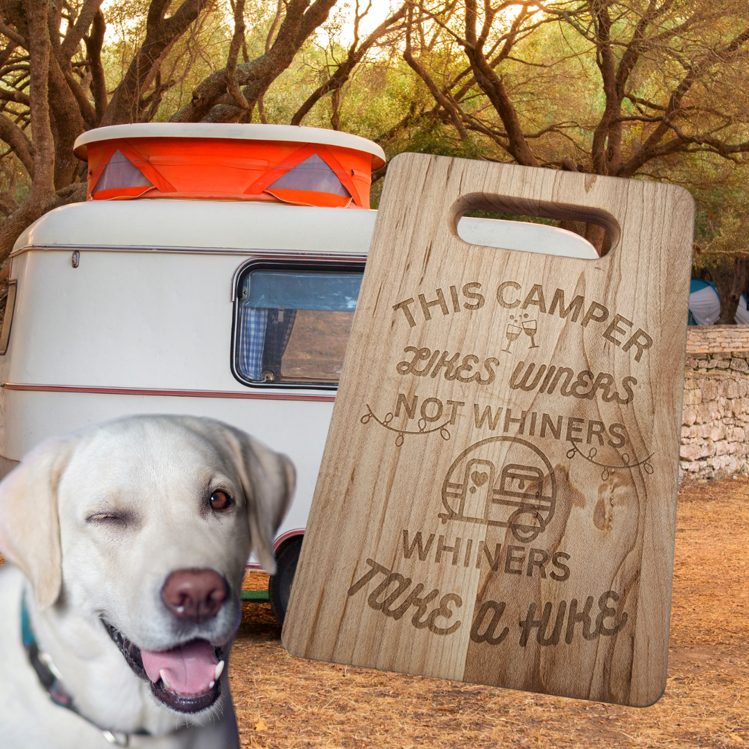 Camper Cutting Board, Winers not Whiners Funny Cheese Board, RV Cutting Board, Camping Gear, RV Accessories