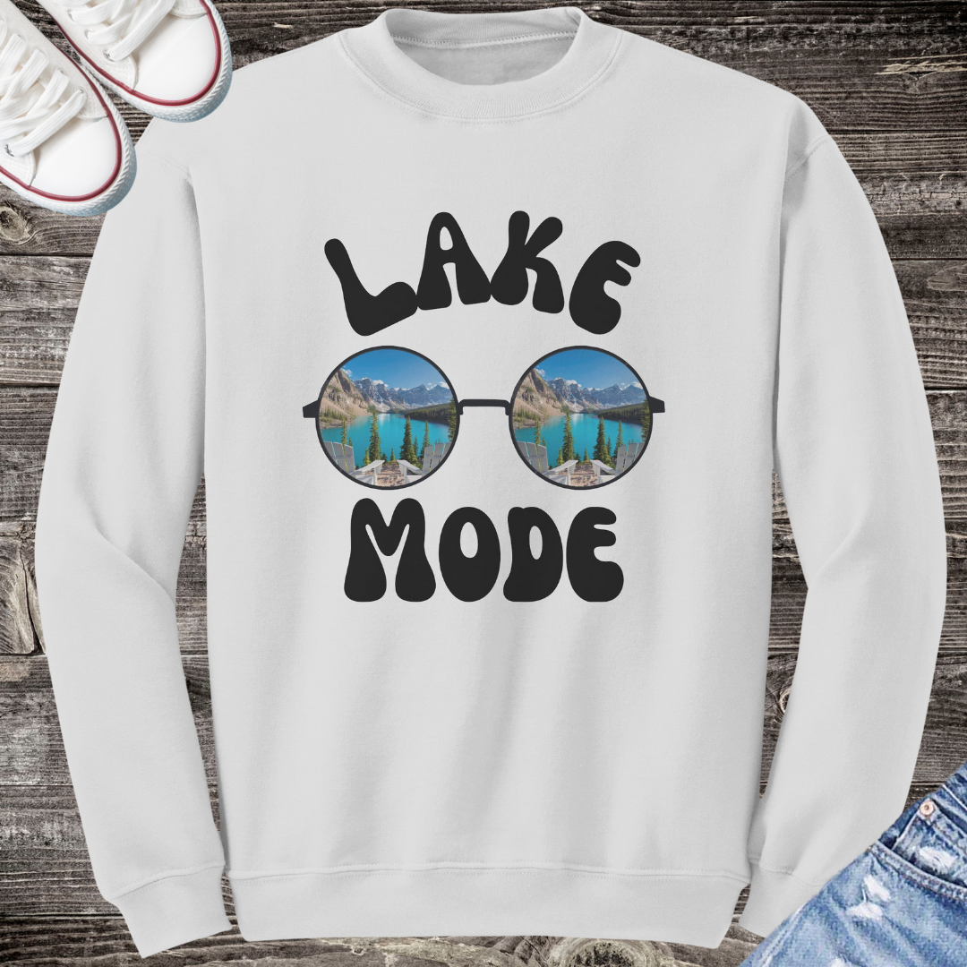 Lake Mode Camping Crewneck Sweatshirt, Adventure Lover, Lake Life, Travel Fall Sweater, Gift for Her