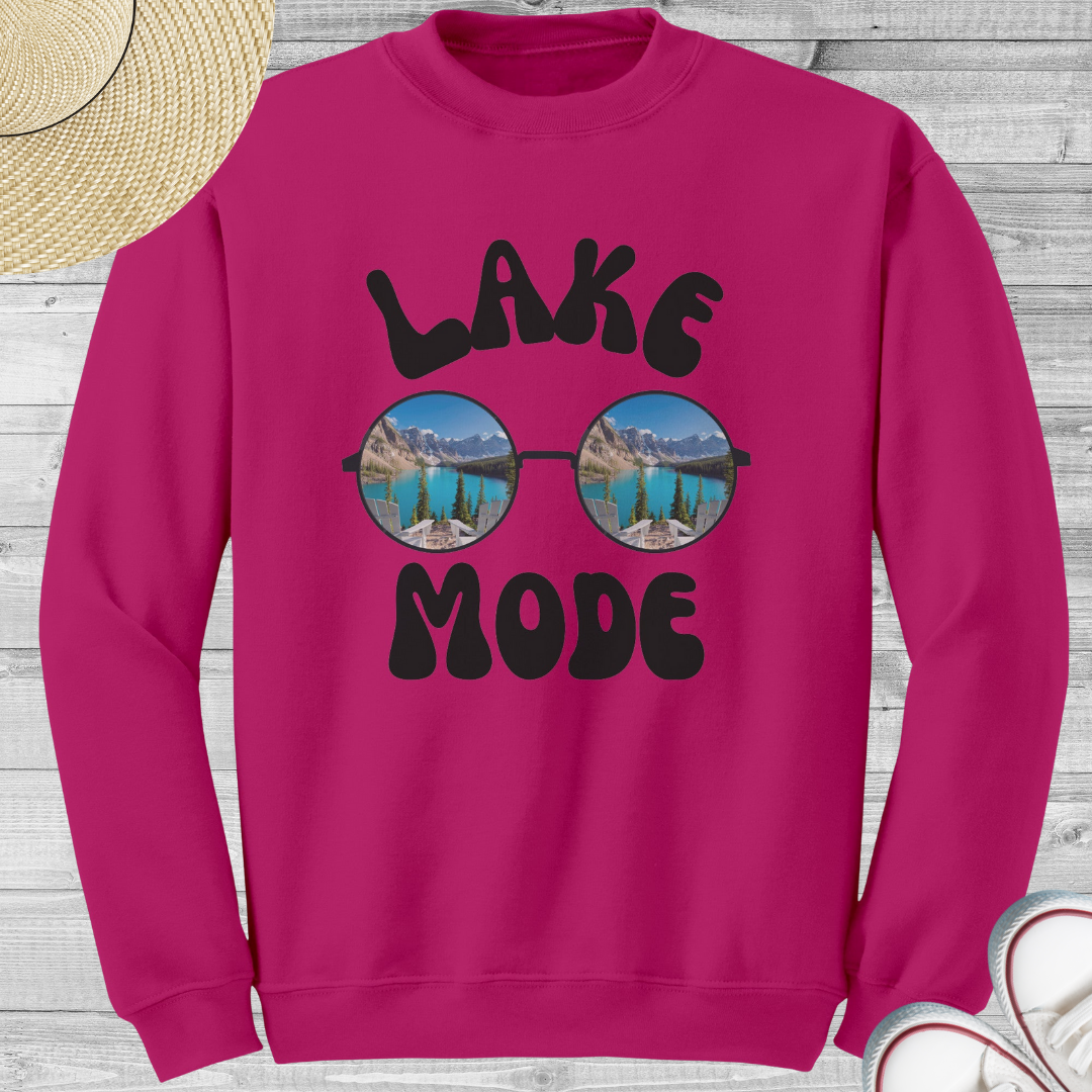 Lake Mode Camping Crewneck Sweatshirt, Adventure Lover, Lake Life, Travel Fall Sweater, Gift for Her
