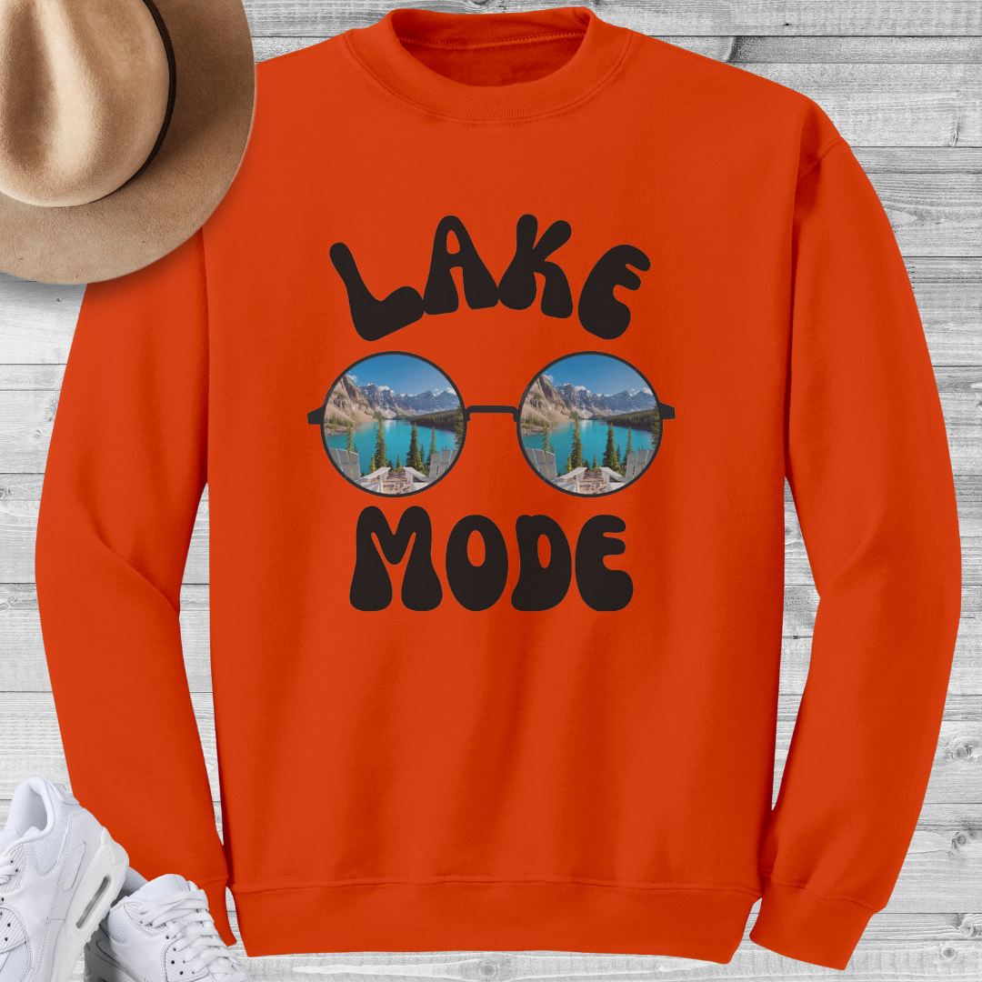 Lake Mode Camping Crewneck Sweatshirt, Adventure Lover, Lake Life, Travel Fall Sweater, Gift for Her