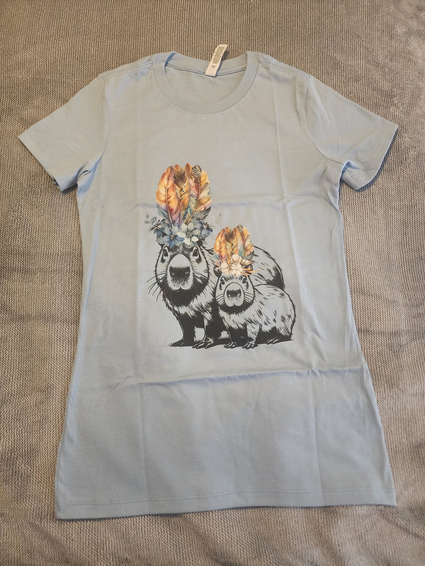 Capybara Shirt, Floral Capybara Shirt, Cute Animal Tee, Capybara Tee, Nature Lover Gift, Gift for Capybara Lover, Capybara Clothing, Mother Daughter Shirts