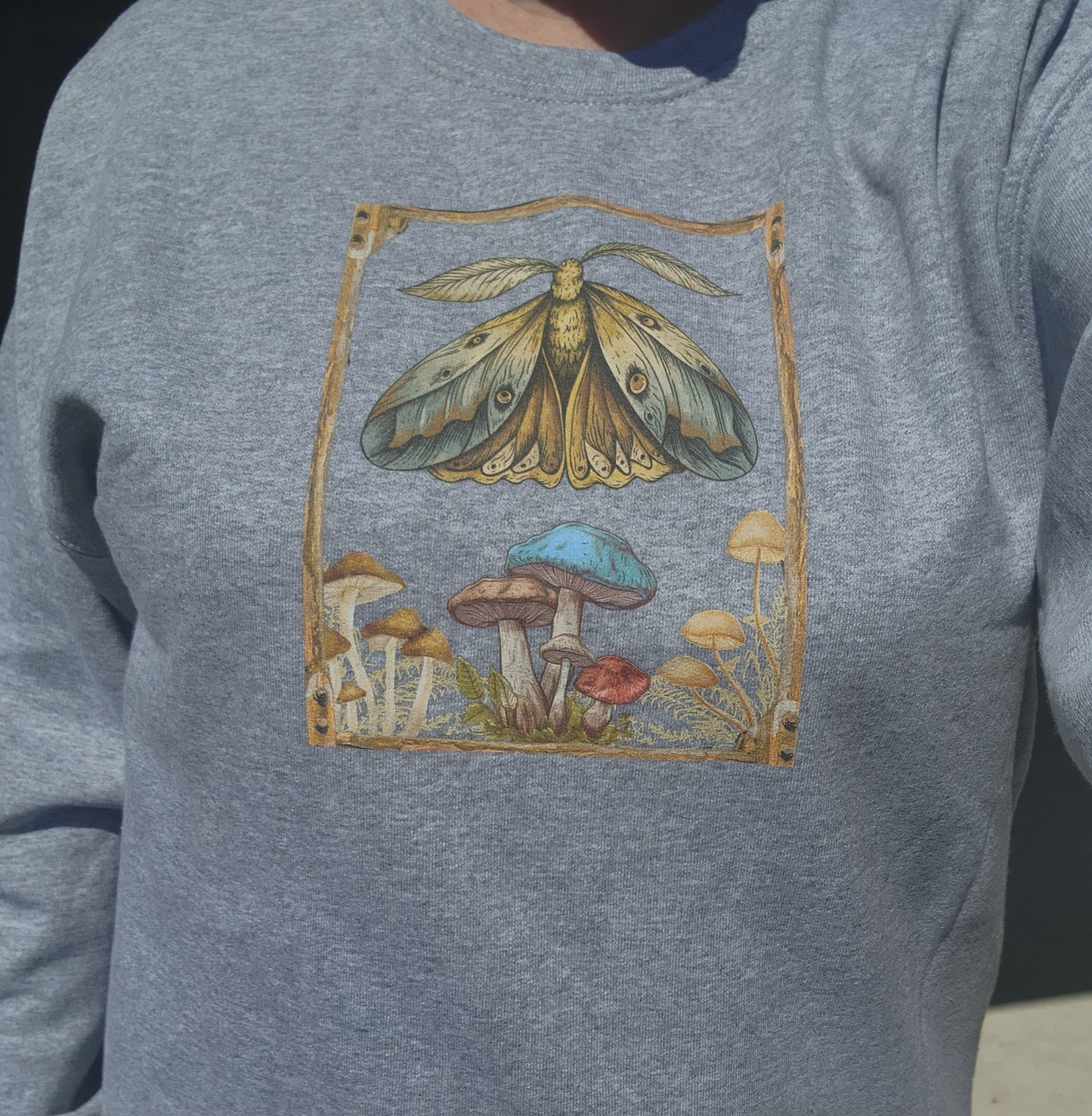 Woodsy Cottagecore Sweatshirt, Vintage Moth Sweater, Forest Sweatshirt, Nature Lover Sweater, Mushroom Clothing, Gift for Adventure Lover