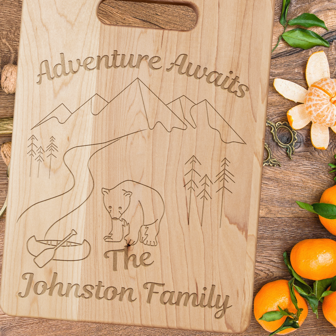 Camping Gear, RV Accessories, Camp Cutting Board, Caravan Gift, Van Life Decor, Bear Lover Gift, Hiking Gear, Nature Lover Gift, Kitchenware