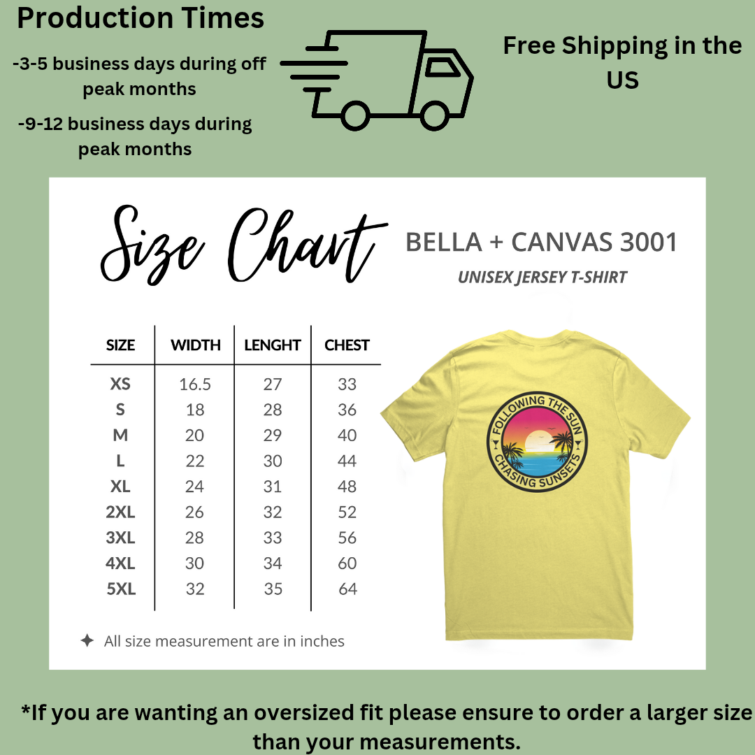 Chasing Sunsets Tshirt, Women's Beach Shirt, Palm Trees T-Shirt, Summer Apparel