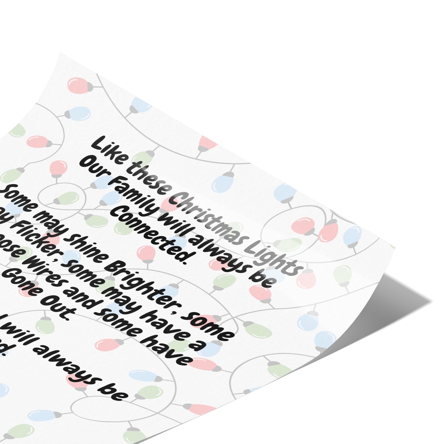 Personalized Christmas Decor, Sentimental Family Christmas Wall Hanging Decor, Xmas Lights Display Poster, Funny Christmas Gift for Mom