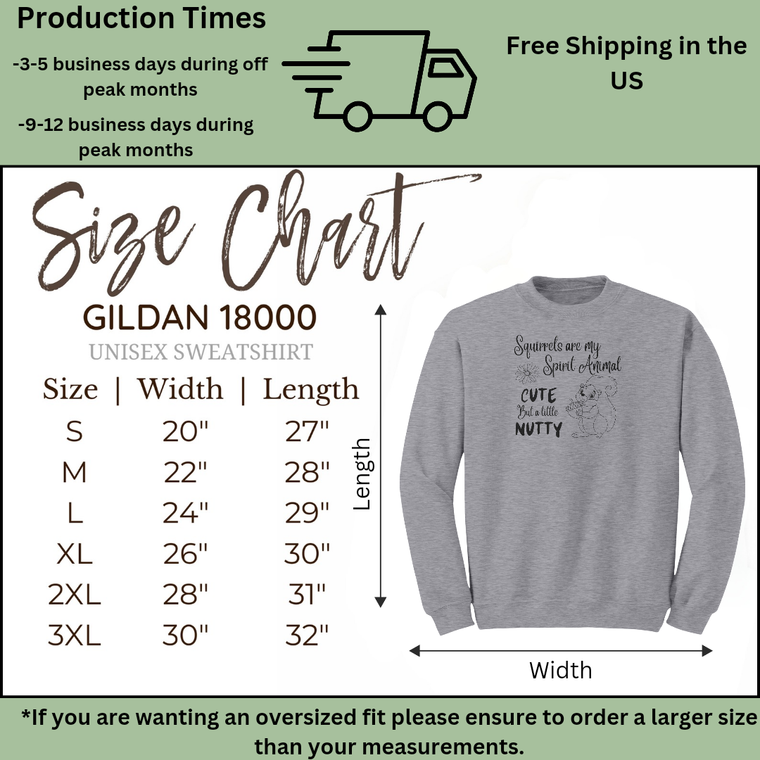 Squirrel Sweatshirt, Animal Lover Sweater, Squirrel Lover Sweatshirt, Nature Lover Gift, Squirrel Apparel, Funny Gift for Her