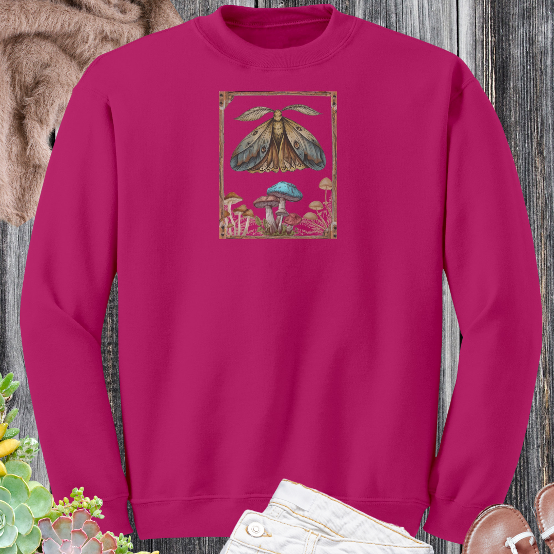 Woodsy Cottagecore Sweatshirt, Vintage Moth Sweater, Forest Sweatshirt, Nature Lover Sweater, Mushroom Clothing, Gift for Adventure Lover