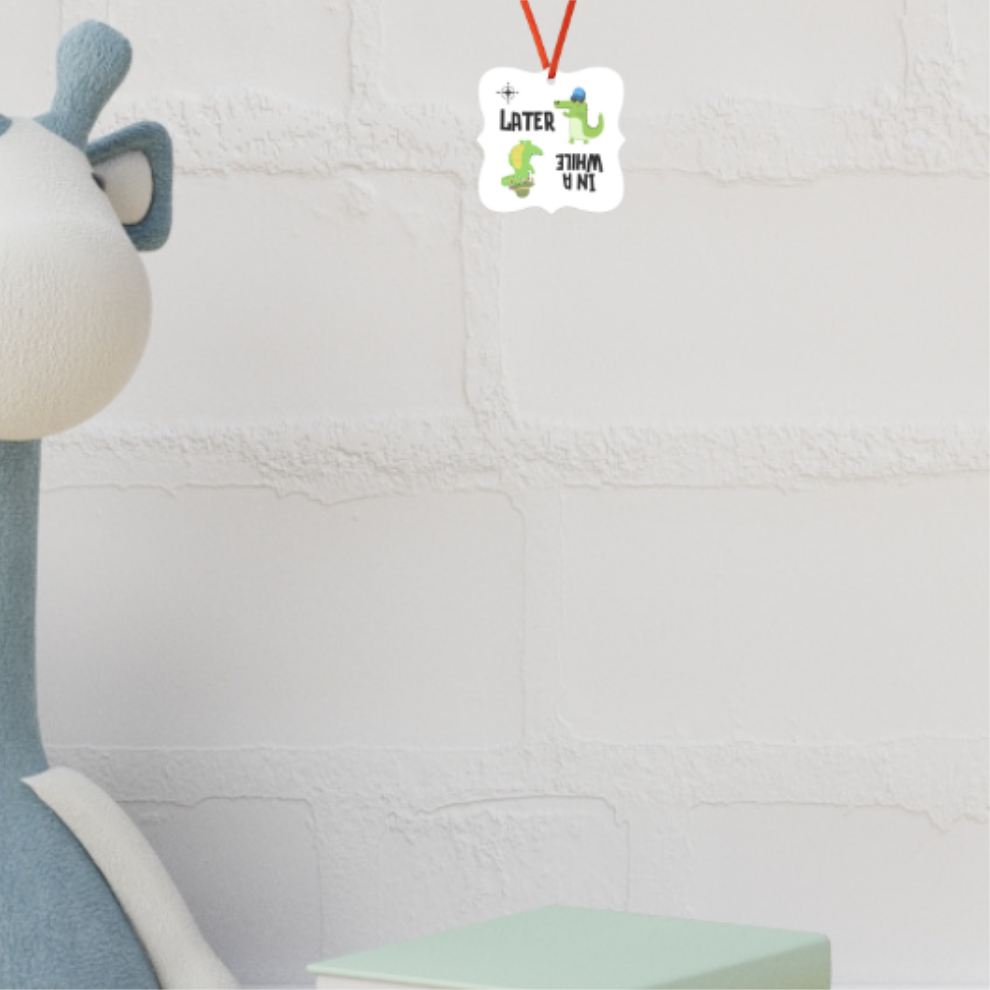 Later Gator In a While Crocodile Ornament, Funny Animal Ornament, Sarcastic Alligator Crocodile Ornament, Funny Saying Ornament, Funny Gift for Friend, Gift for Child, Kid's Bedroom Decoration, Gift for Reptile Lover, Down Under Croc Decor