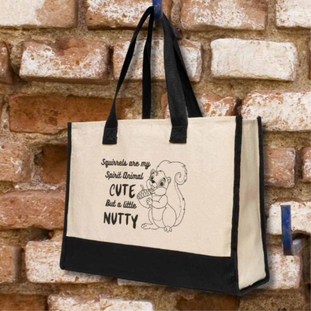 Squirrel Tote Bag, Premium Cotton Tote Bag, Cute Squirrel Lover Bag, Animal Lover Gift, Funny Gift for Mom, Gift for Grandmother, Squirrel collection