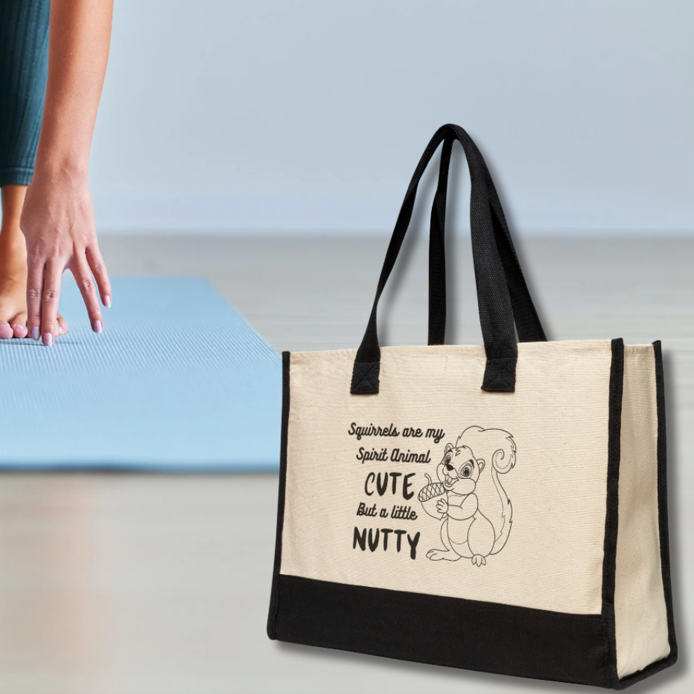 Squirrel Tote Bag, Premium Cotton Tote Bag, Cute Squirrel Lover Bag, Animal Lover Gift, Funny Gift for Mom, Gift for Grandmother, Squirrel collection