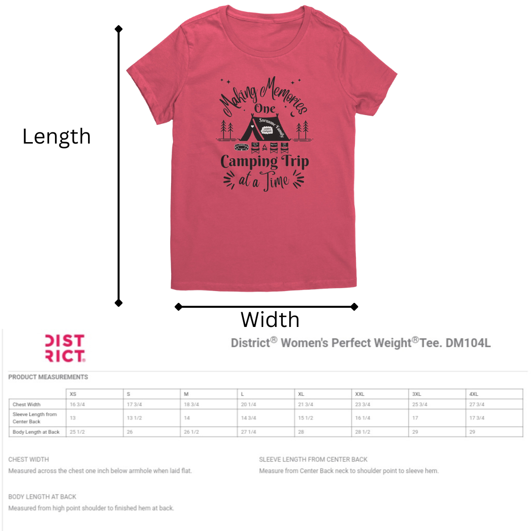 Personalized Making Memories One Camping Trip at a Time Tshirt with Tent Design, Family Camping Shirts, Camping Gift for Her