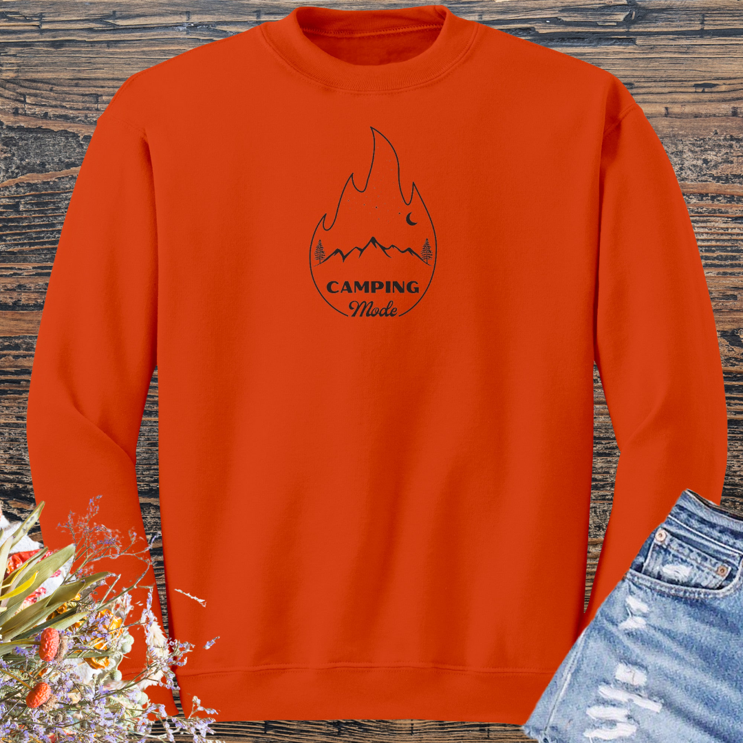 Camping Mode Sweatshirt, Hiking Sweater, Adventure Sweatshirt, Road Trip Shirt, Nature Lover Gift, Gift for Campers