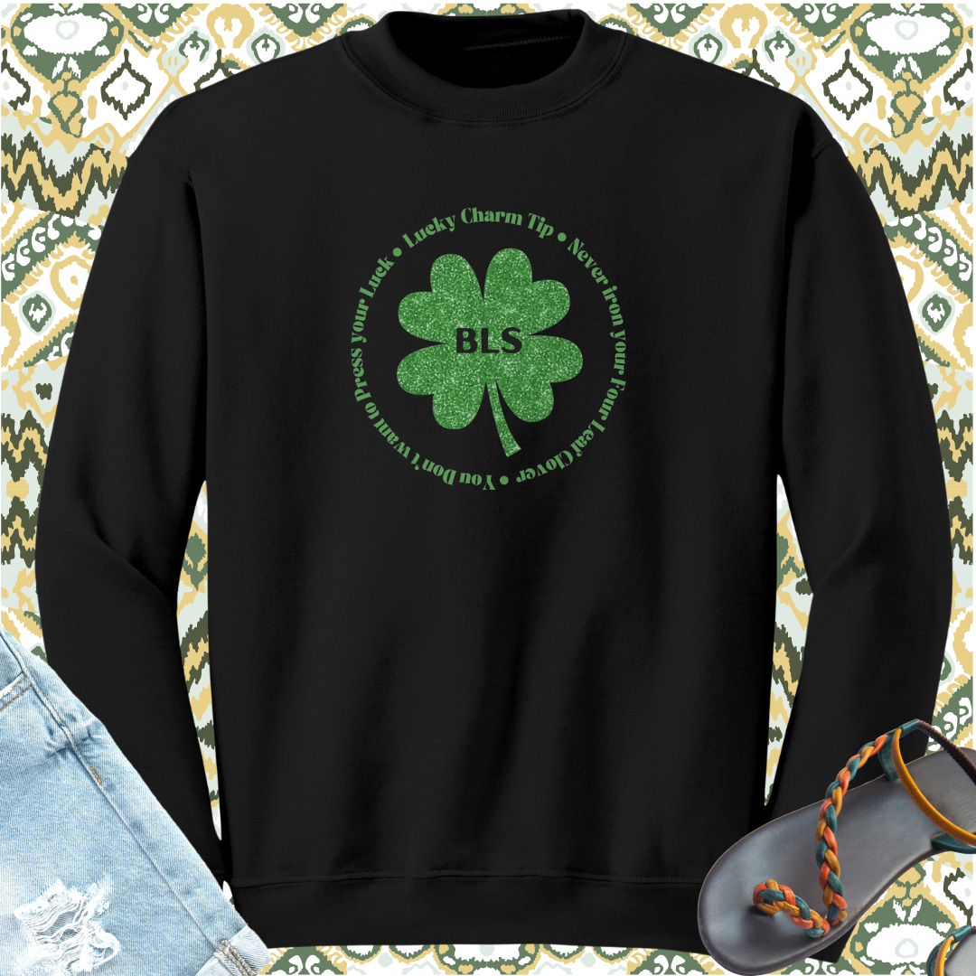 Funny Four Leaf Clover Sweatshirt, Lucky Charm Clover Sweater, St Patrick's Day Sweatshirt, Personalized Clover Shirt, St Paddy's Day Irish Sweater