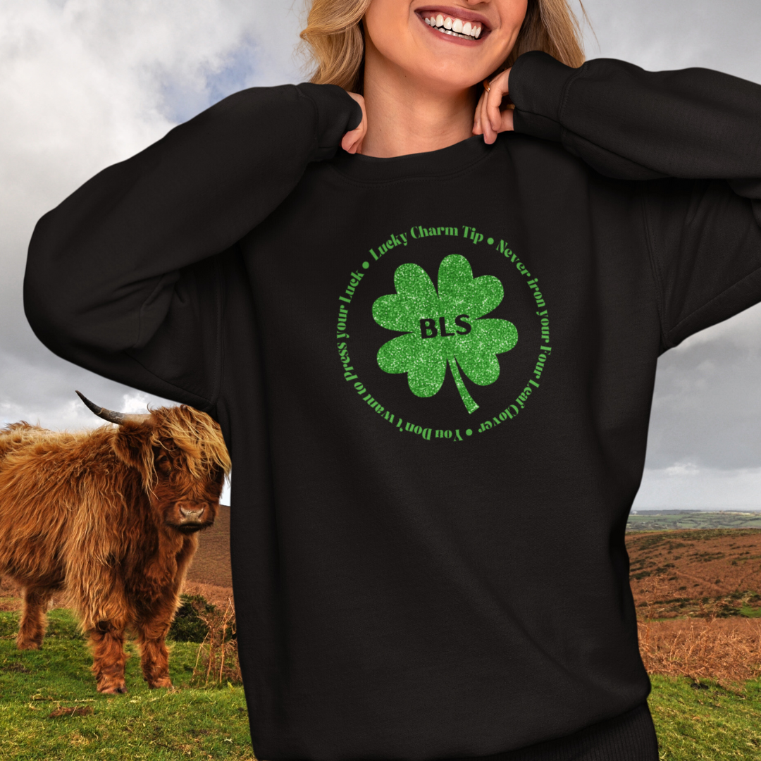 Funny Four Leaf Clover Sweatshirt, Lucky Charm Clover Sweater, St Patrick's Day Sweatshirt, Personalized Clover Shirt, St Paddy's Day Irish Sweater