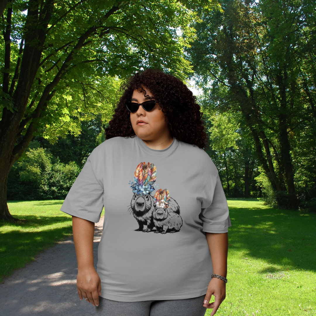 Capybara Shirt, Floral Capybara Shirt, Cute Animal Tee, Capybara Tee, Nature Lover Gift, Gift for Capybara Lover, Capybara Clothing, Mother Daughter Shirts