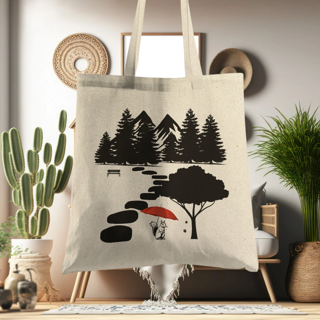 Squirrel Lover Tote Bag, Animal Lover Bag, Nature Lover Gift, Cottagecore Bag, Reusable Grocery Bag, Gift for Squirrel Lover