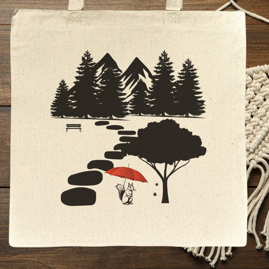 Squirrel Lover Tote Bag, Animal Lover Bag, Nature Lover Gift, Cottagecore Bag, Reusable Grocery Bag, Gift for Squirrel Lover, Recycled Eco-Friendly Bag