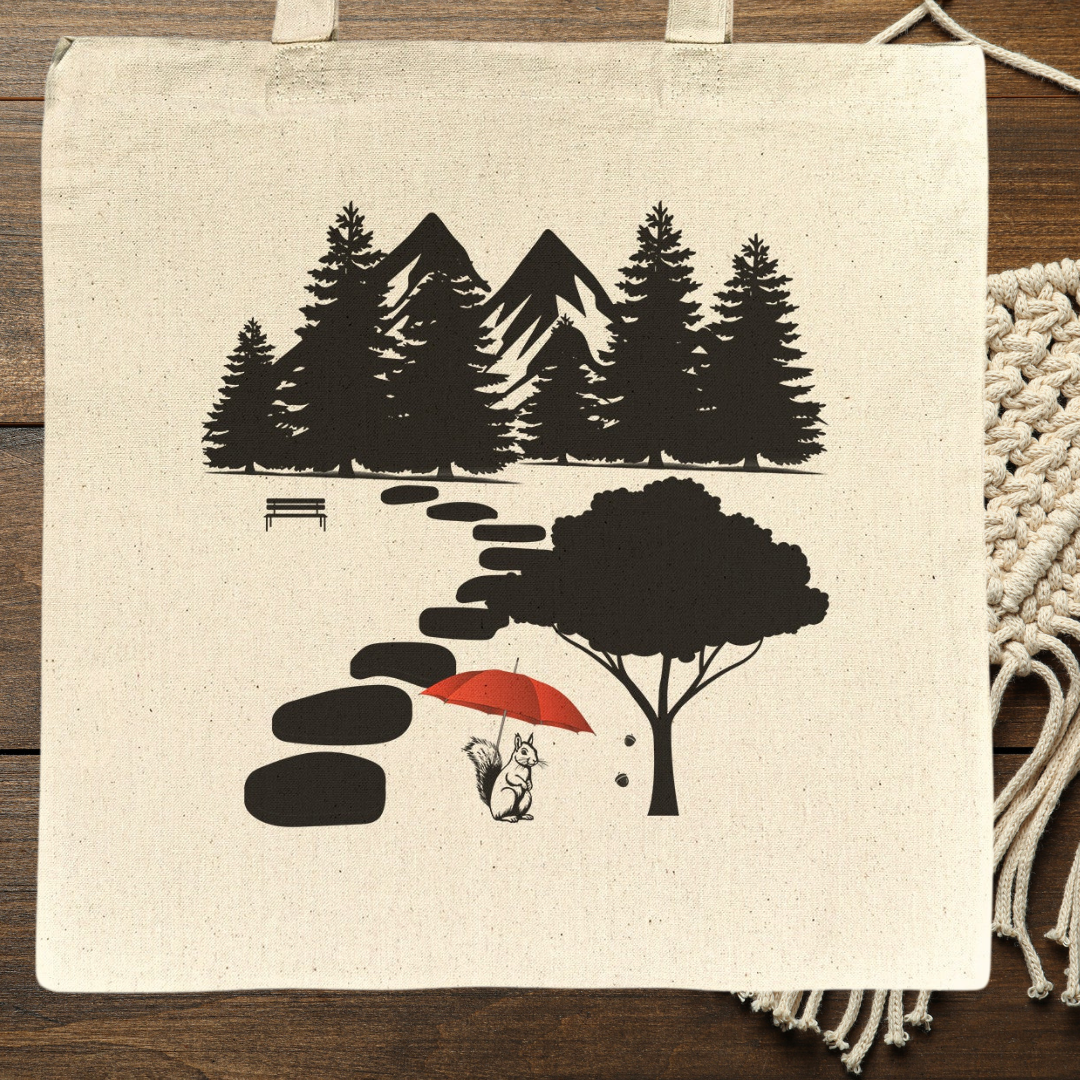 Squirrel Lover Tote Bag, Animal Lover Bag, Nature Lover Gift, Cottagecore Bag, Reusable Grocery Bag, Gift for Squirrel Lover