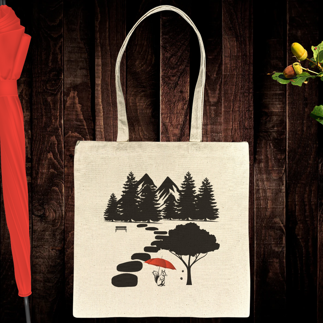 Squirrel Lover Tote Bag, Animal Lover Bag, Nature Lover Gift, Cottagecore Bag, Reusable Grocery Bag, Gift for Squirrel Lover, Recycled Eco-Friendly Bag