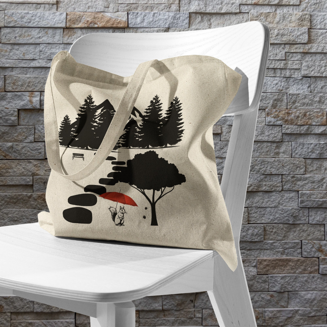 Squirrel Lover Tote Bag, Animal Lover Bag, Nature Lover Gift, Cottagecore Bag, Reusable Grocery Bag, Gift for Squirrel Lover, Recycled Eco-Friendly Bag