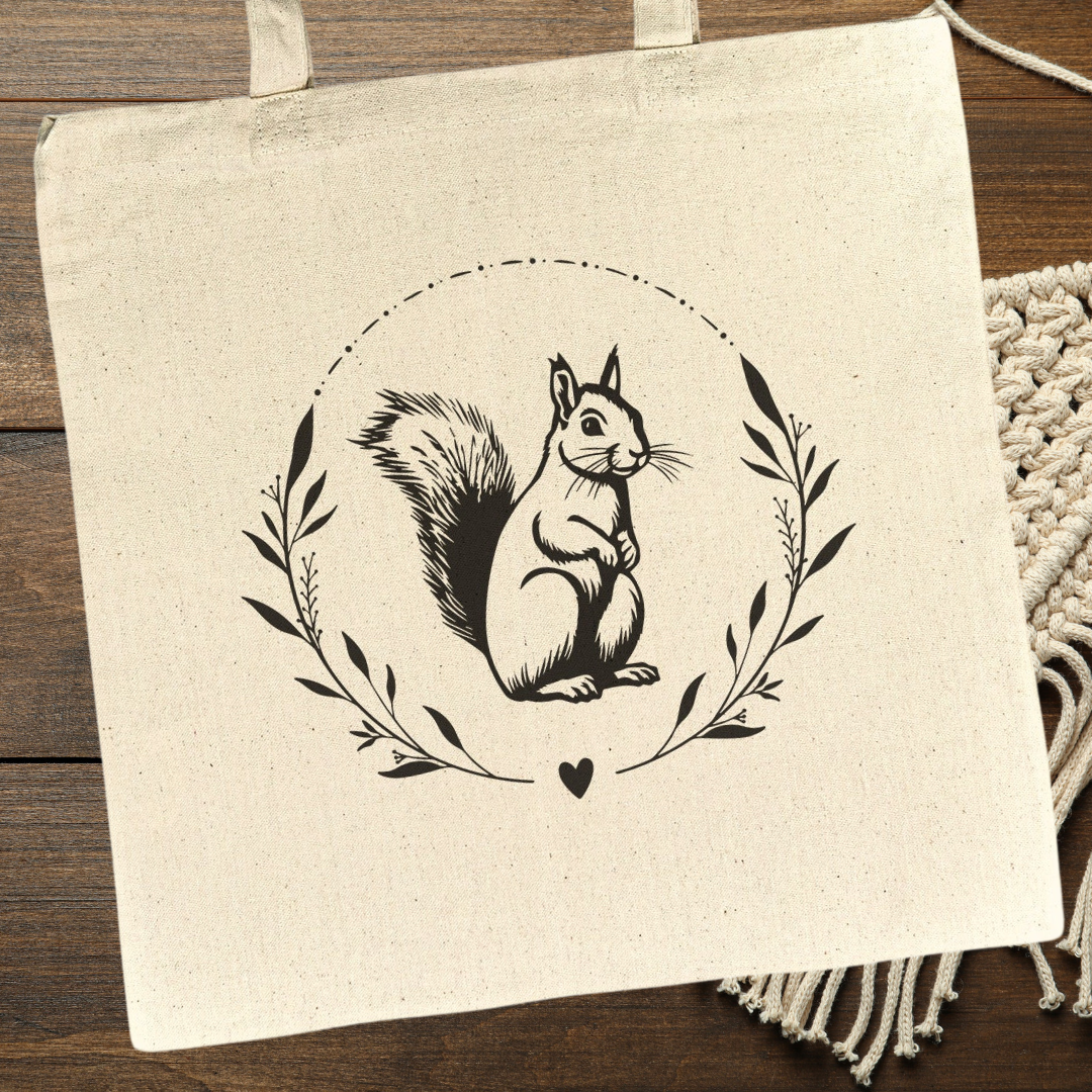 Squirrel Tote Bag, Nature Lover Bag, Squirrel Lover Gift, Cottagecore Bag, Squirrel Apparel, Gift for Her