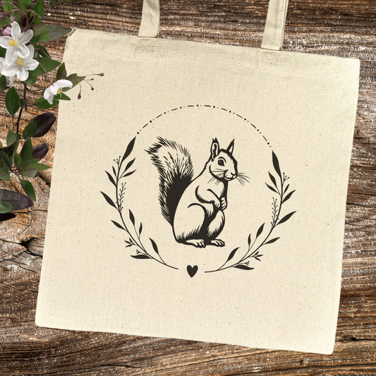 Squirrel Tote Bag, Nature Lover Bag, Squirrel Lover Gift, Cottagecore Bag, Squirrel Apparel, Gift for Her