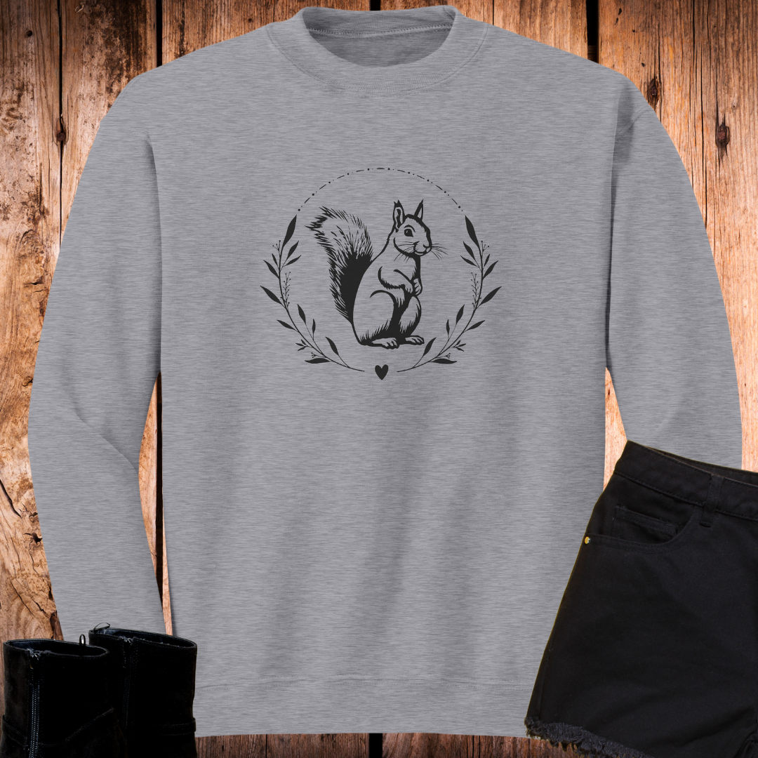 Squirrel Lover Sweatshirt, Animal Lover Sweater, Nature Lover Gift, Outdoorsy Sweater, Women's Crewneck Sweatshirt, Gift for Campers