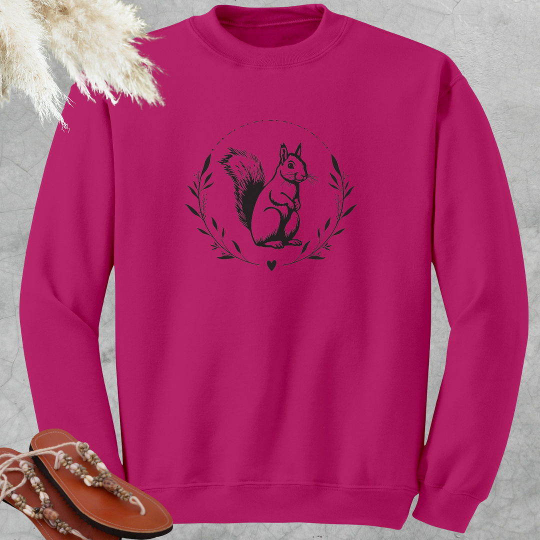 Squirrel Lover Sweatshirt, Animal Lover Sweater, Nature Lover Gift, Outdoorsy Sweater, Women's Crewneck Sweatshirt, Gift for Campers