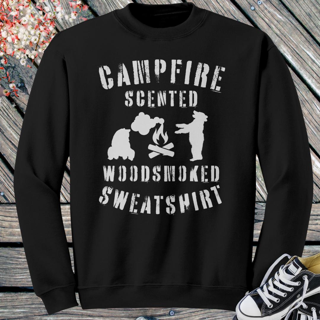 Campfire Sweatshirt, Funny Bear Camping Sweatshirt, Camp Sweater, Unisex Crewneck Sweatshirt, Hiking Shirt, Gift for Campers