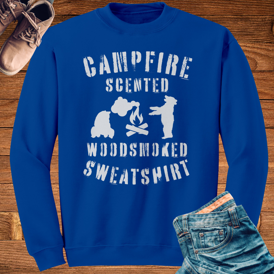 Campfire Sweatshirt, Funny Bear Camping Sweatshirt, Camp Sweater, Unisex Crewneck Sweatshirt, Hiking Shirt, Gift for Campers