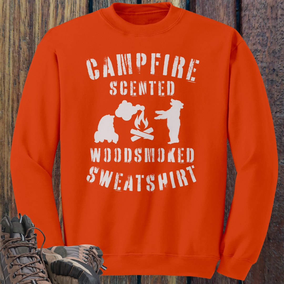 Campfire Sweatshirt, Funny Bear Camping Sweatshirt, Camp Sweater, Unisex Crewneck Sweatshirt, Hiking Shirt, Gift for Campers