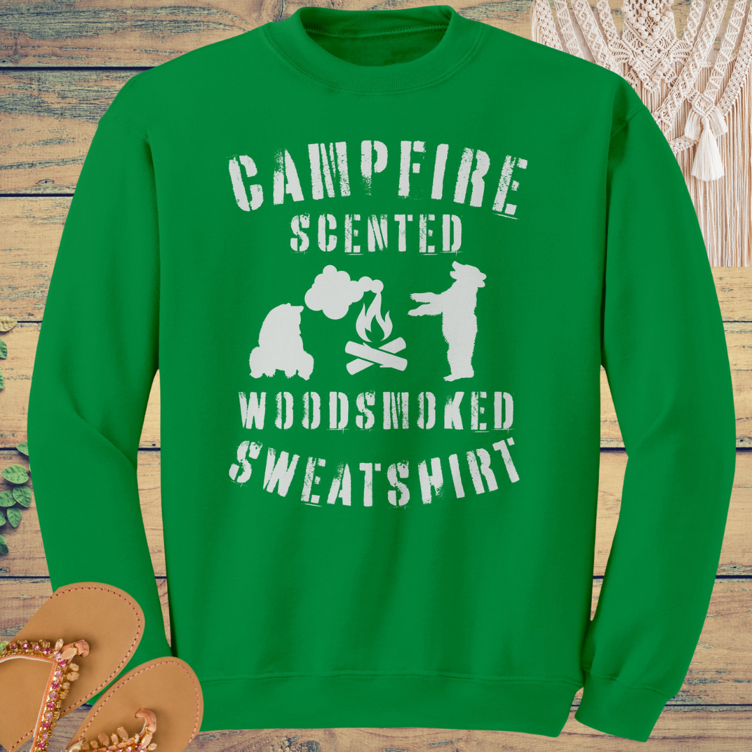 Campfire Sweatshirt, Funny Bear Camping Sweatshirt, Camp Sweater, Unisex Crewneck Sweatshirt, Hiking Shirt, Gift for Campers