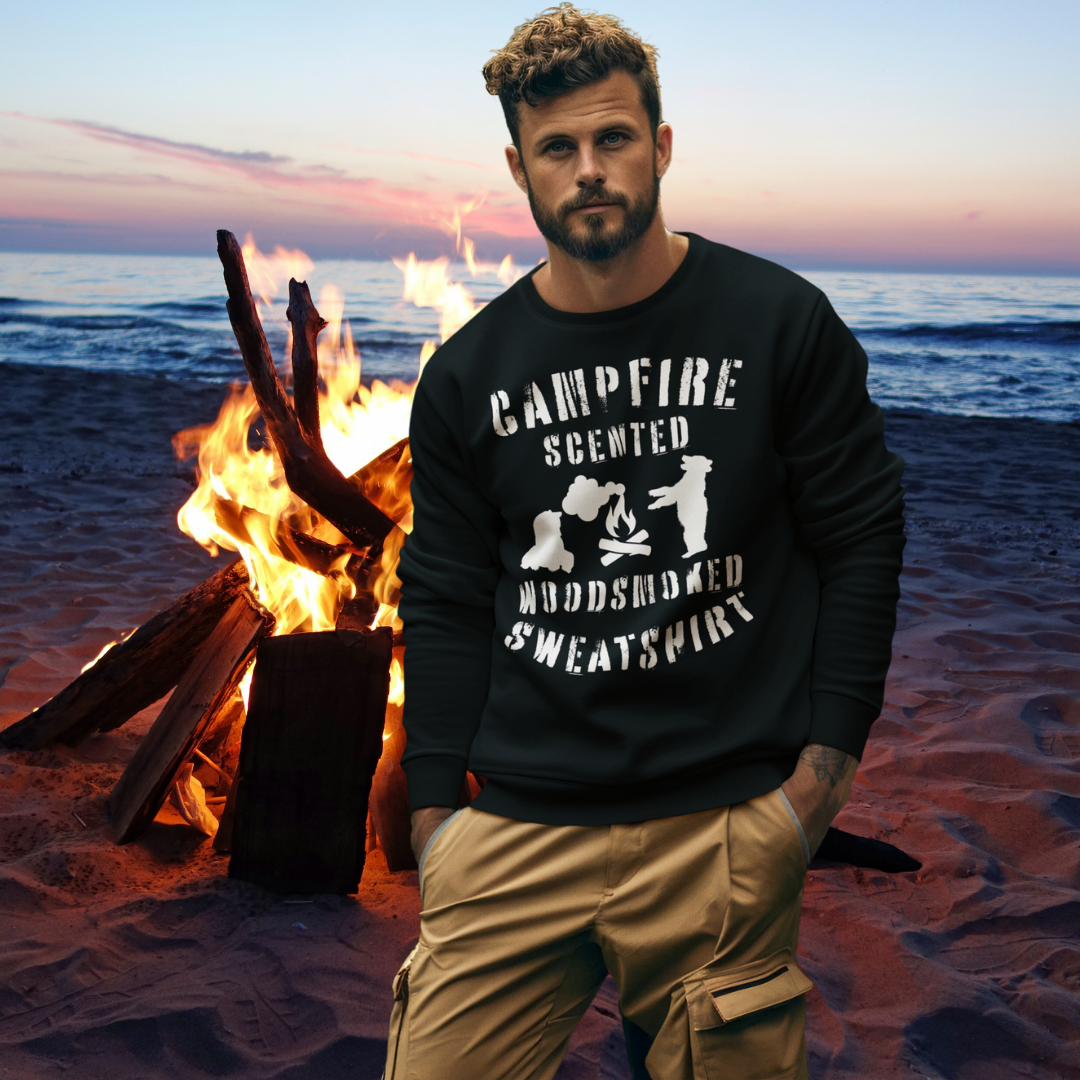 Campfire Sweatshirt, Funny Bear Camping Sweatshirt, Camp Sweater, Unisex Crewneck Sweatshirt, Hiking Shirt, Gift for Campers