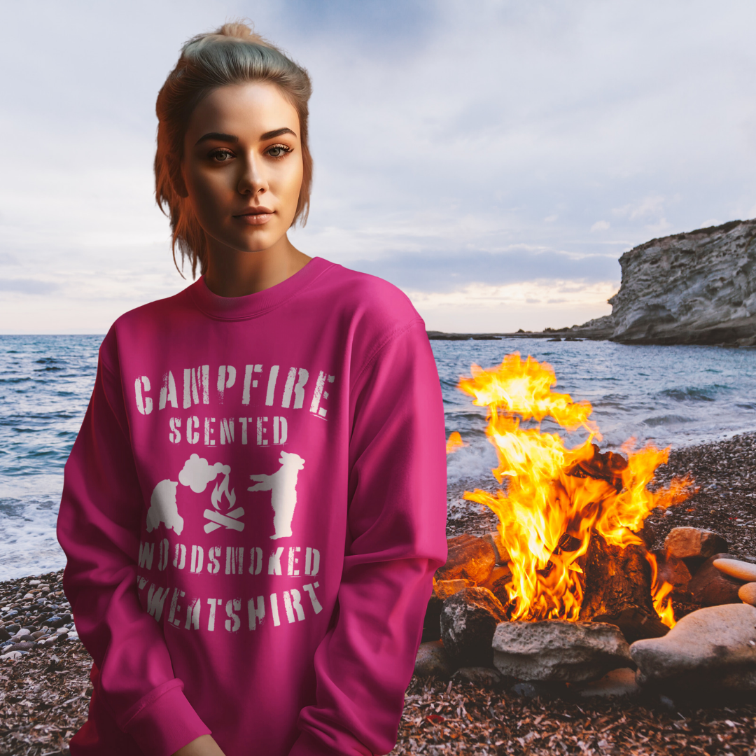 Campfire Sweatshirt, Funny Bear Camping Sweatshirt, Camp Sweater, Unisex Crewneck Sweatshirt, Hiking Shirt, Gift for Campers