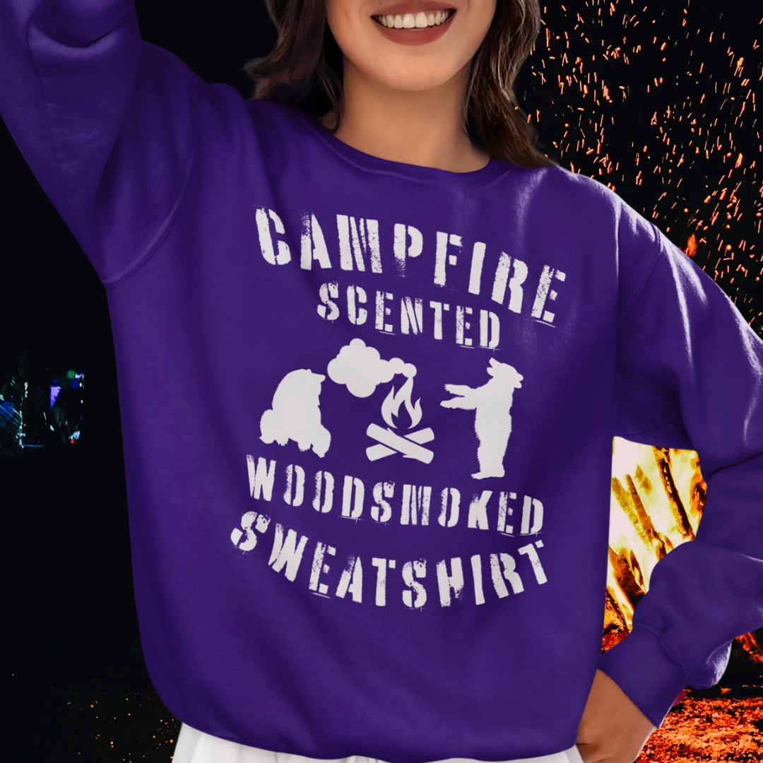 Campfire Sweatshirt, Funny Bear Camping Sweatshirt, Camp Sweater, Unisex Crewneck Sweatshirt, Hiking Shirt, Gift for Campers