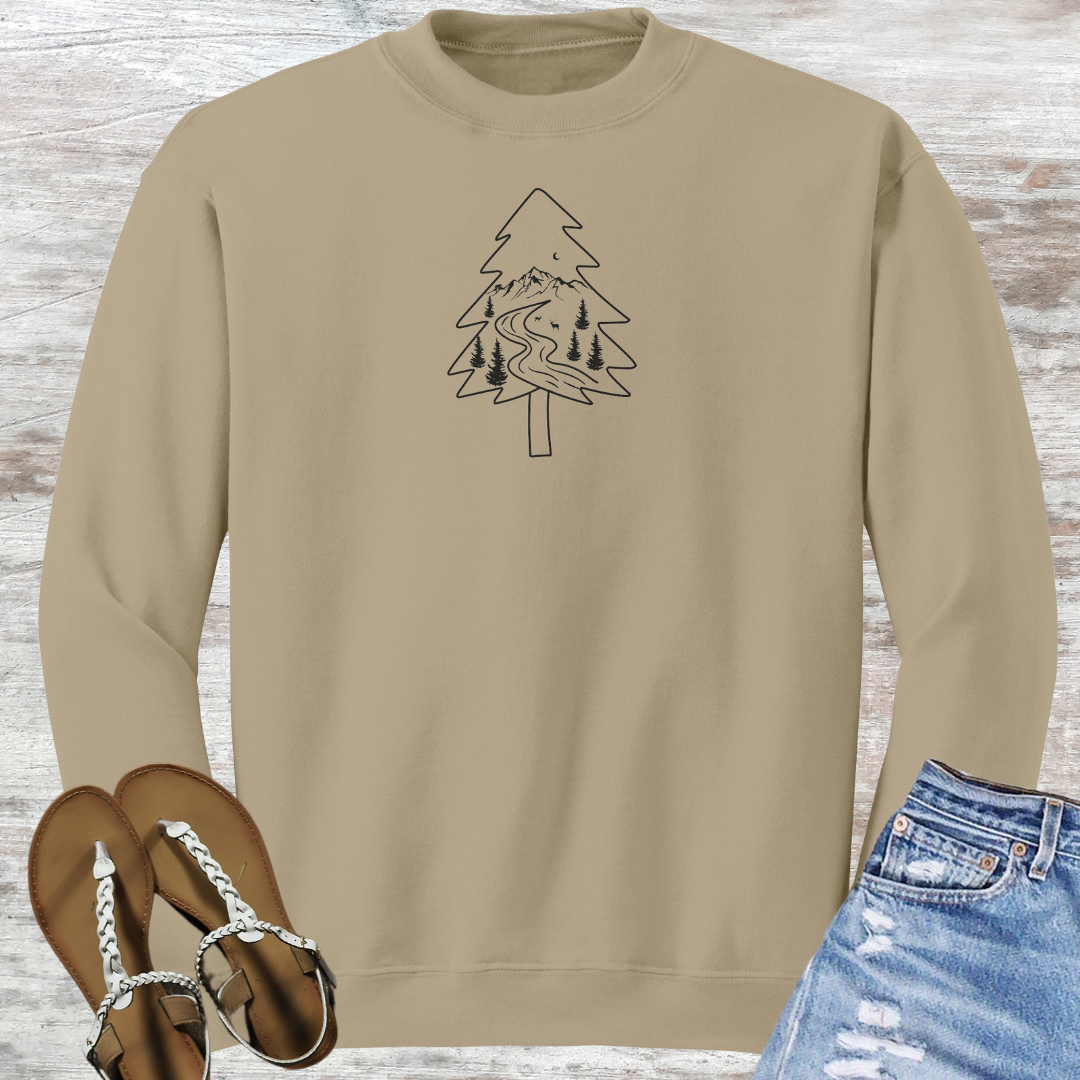 Camping Sweatshirt, Pine Tree Camp Sweater, Hiking Sweatshirt, Outdoorsy Sweater, Nature Lover Gift, Adventure Sweatshirt, Christmas Sweater
