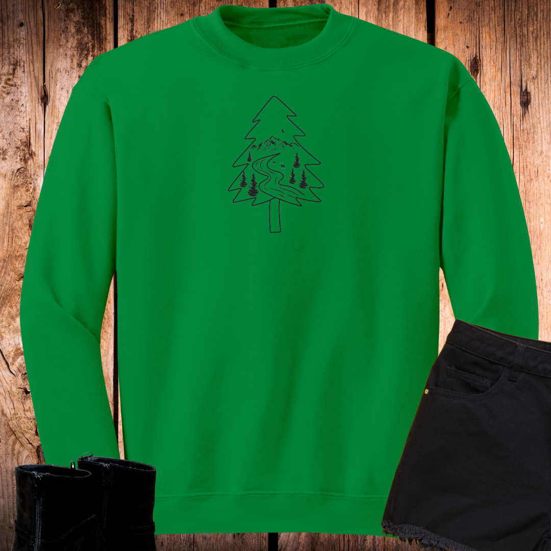 Camping Sweatshirt, Pine Tree Camp Sweater, Hiking Sweatshirt, Outdoorsy Sweater, Nature Lover Gift, Adventure Sweatshirt, Christmas Sweater
