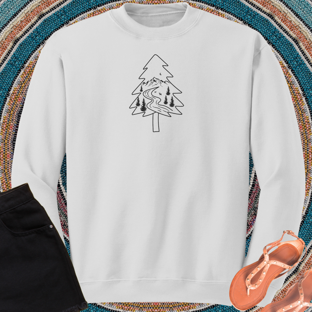 Camping Sweatshirt, Pine Tree Camp Sweater, Hiking Sweatshirt, Outdoorsy Sweater, Nature Lover Gift, Adventure Sweatshirt, Christmas Sweater