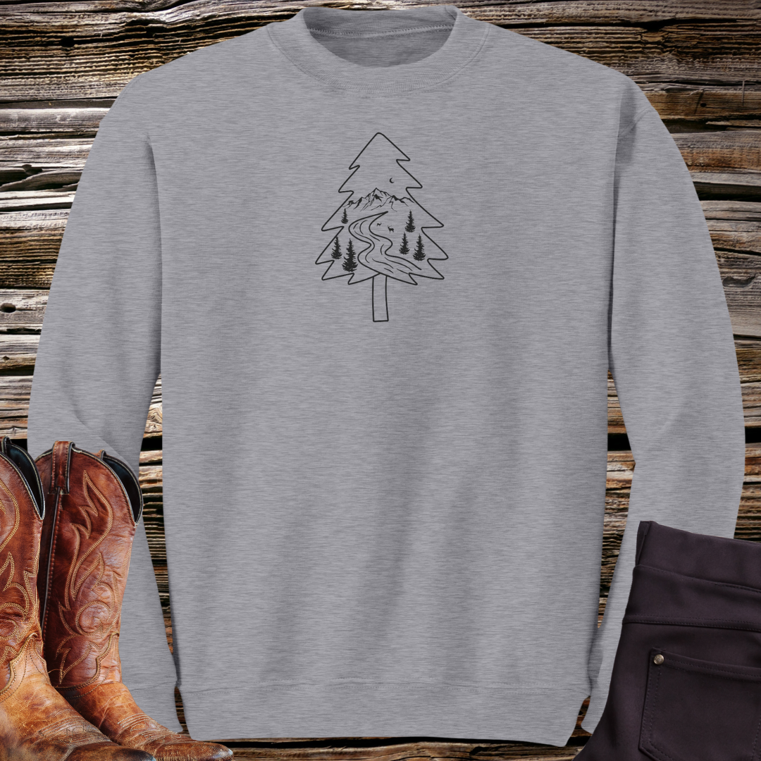Camping Sweatshirt, Pine Tree Camp Sweater, Hiking Sweatshirt, Outdoorsy Sweater, Nature Lover Gift, Adventure Sweatshirt, Christmas Sweater