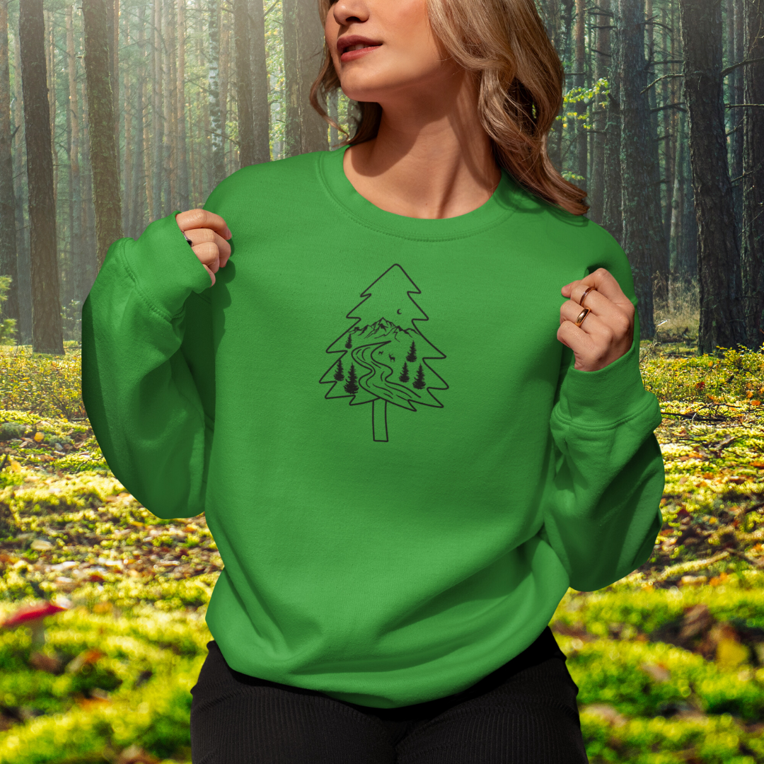 Camping Sweatshirt, Pine Tree Camp Sweater, Hiking Sweatshirt, Outdoorsy Sweater, Nature Lover Gift, Adventure Sweatshirt, Christmas Sweater