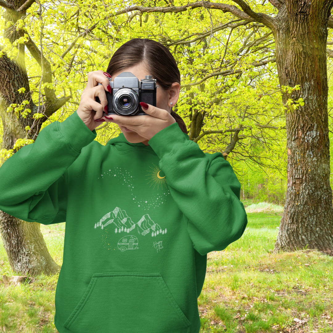 Solar Eclipse Camping Hoodie, Retro Vintage Camp Hoodie, Outdoorsy Hoodie, Road Trip Shirt, Nature Lover Gift, Gift for Campers