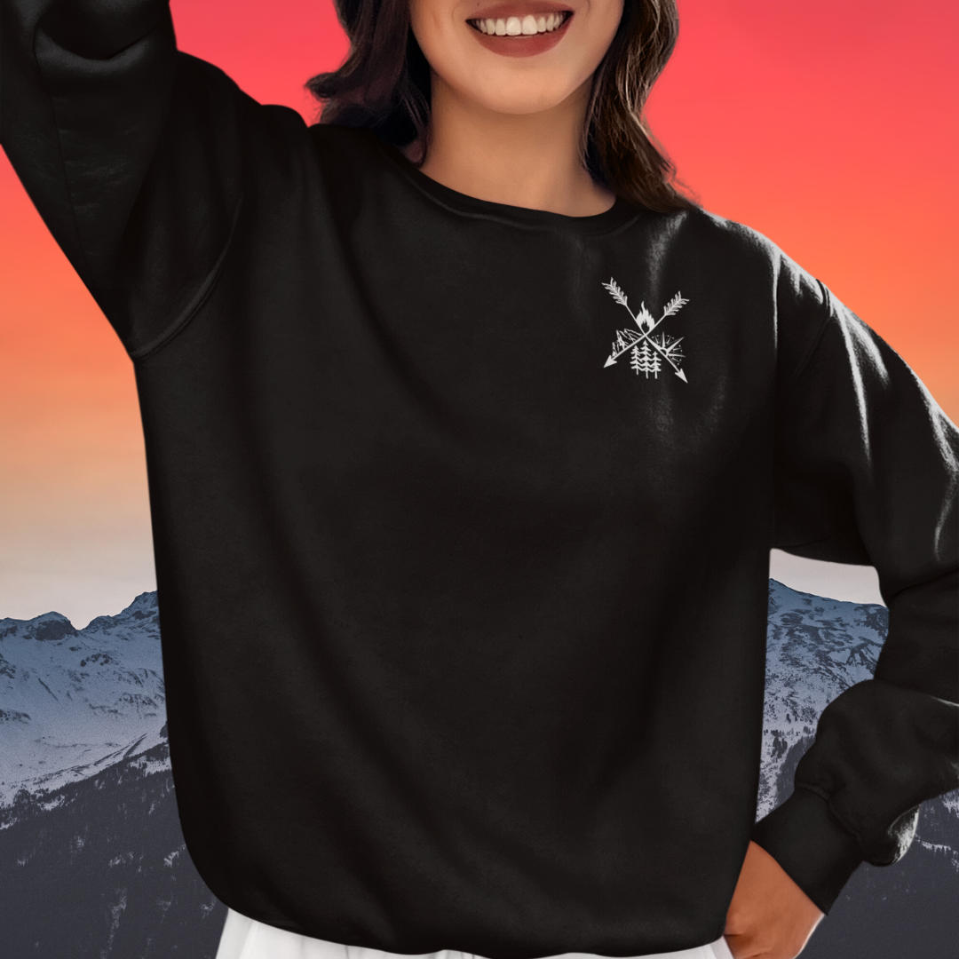 Camping Sweatshirt, Hiking Sweater, Minimalist Camping Sweatshirt, Nature Shirt, Outdoors Sweatshirt, Mountain Shirt, Campfire Sweatshirt, Gift for Campers