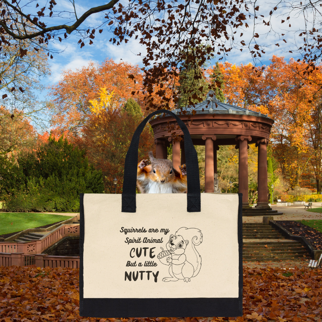 Squirrel Tote Bag, Premium Cotton Tote Bag, Cute Squirrel Lover Bag, Animal Lover Gift, Funny Gift for Mom, Gift for Grandmother, Squirrel collection