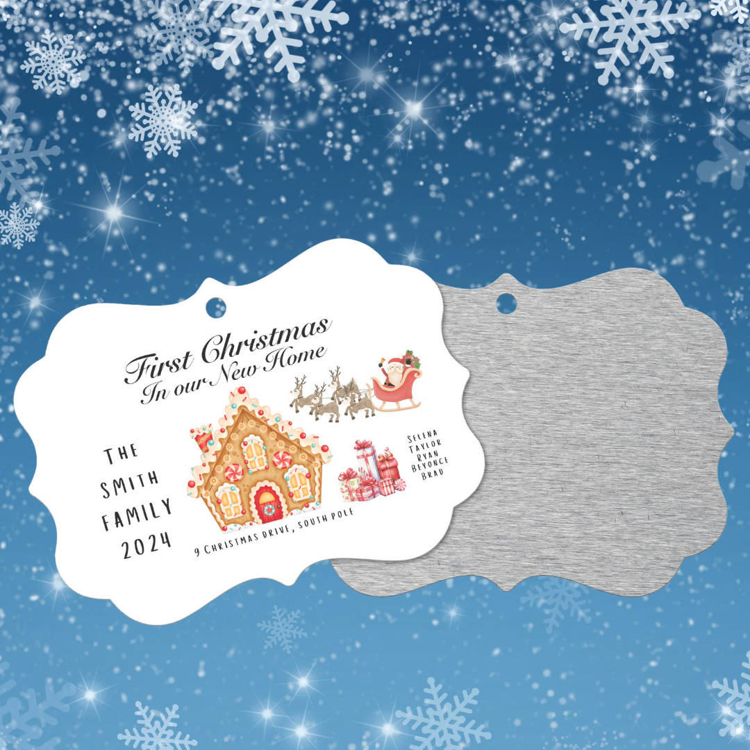 Personalized Christmas Tree Ornament, New Home Christmas Ornament, Housewarming Gift, New House Gift, Gingerbread House Gift
