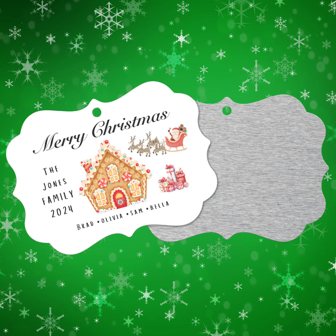 Personalized Christmas Ornament, Family Christmas Tree Ornament, Gingerbread House Christmas Decor, Christmas Tree Decoration, Custom Xmas Gift, Christmas Tradition