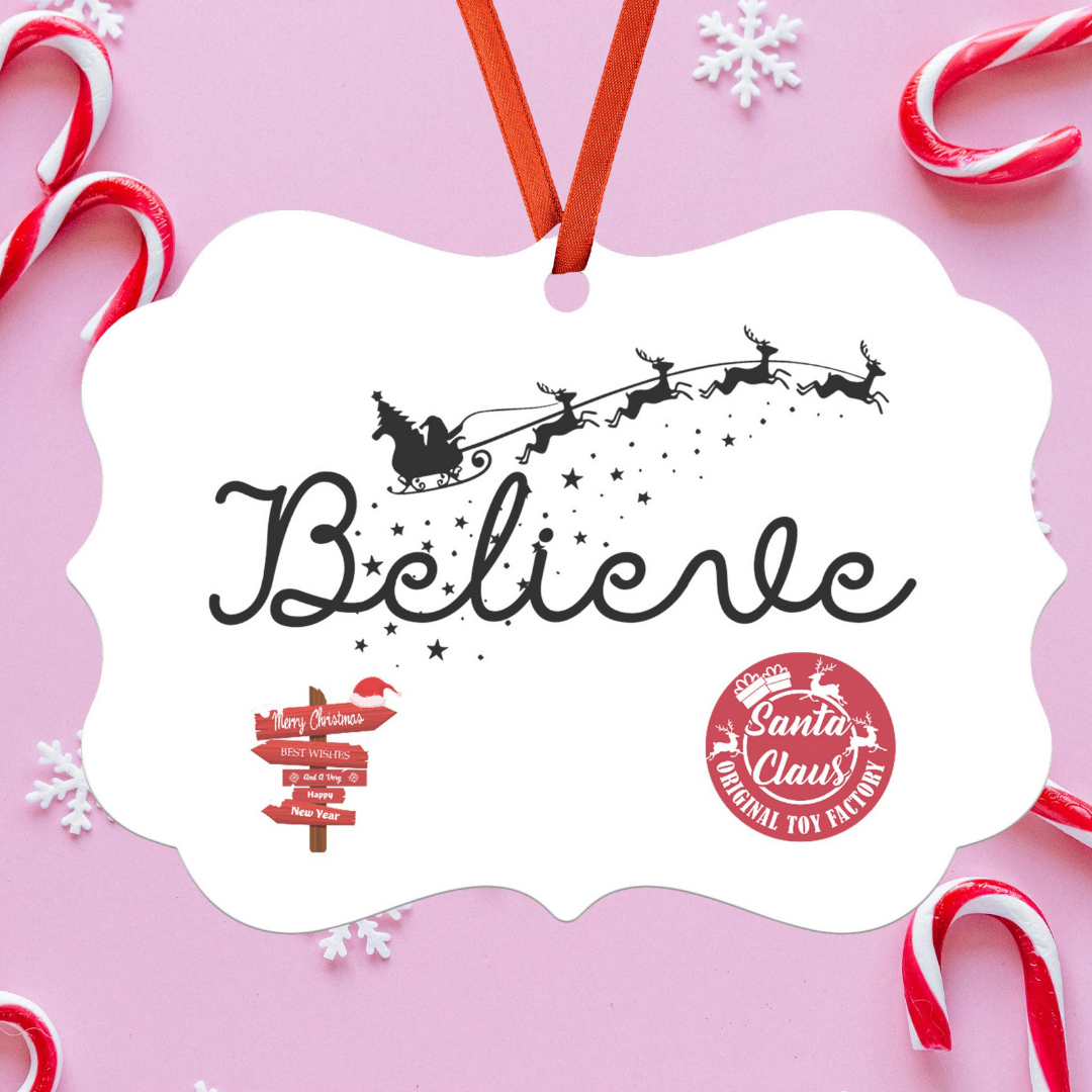 Believe Christmas Ornament, Christmas Tree Ornament, Santa Decoration, Christmas Decorations, Family Christmas Decor