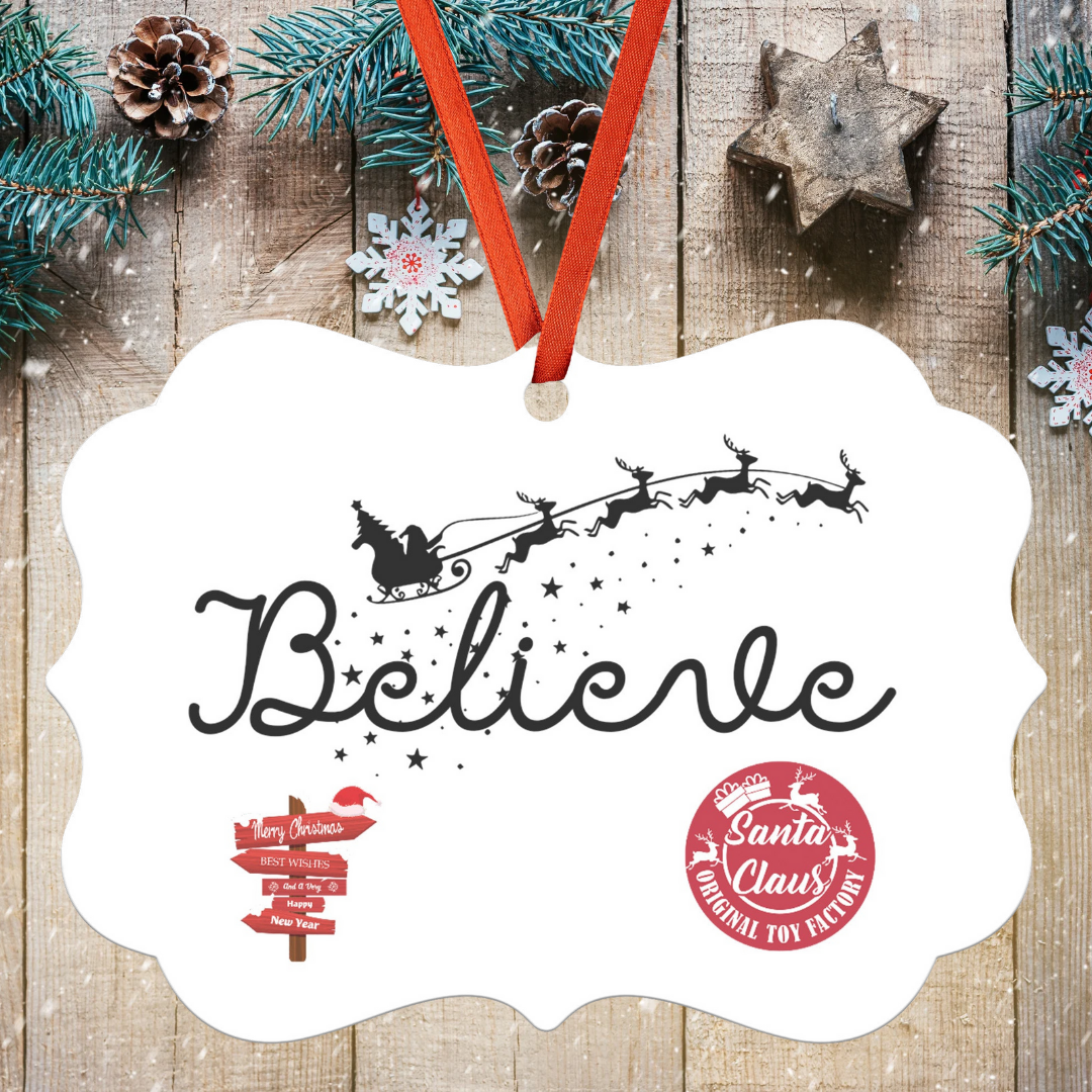 Believe Christmas Ornament, Christmas Tree Ornament, Santa Decoration, Christmas Decorations, Family Christmas Decor