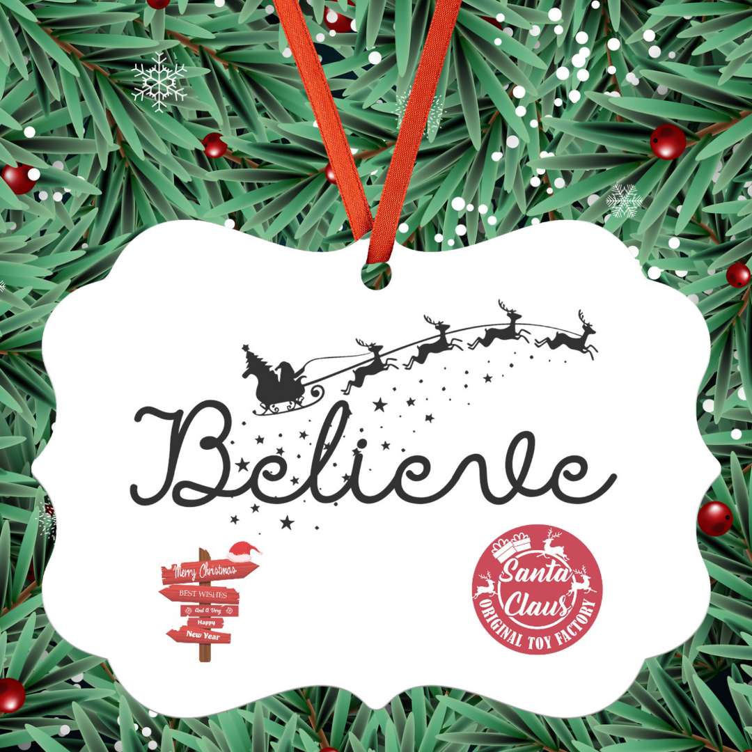 Believe Christmas Ornament, Christmas Tree Ornament, Santa Decoration, Christmas Decorations, Family Christmas Decor
